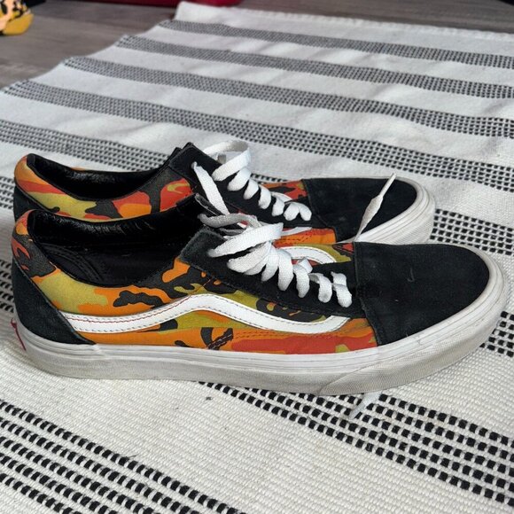 Vans Other - Vans Old Skool Pop Camo Mens 10 Spicy Orange & Black Skateboard Shoes